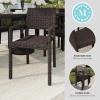 imageMartha Stewart Bedford IndoorOutdoor Stackable Patio Armchairs with Rattan Wicker Finish in Gray Set of 2Brown