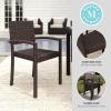 imageMartha Stewart Bedford IndoorOutdoor Stackable Patio Armchairs with Rattan Wicker Finish in Gray Set of 2Brown