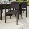 imageMartha Stewart Bedford IndoorOutdoor Stackable Patio Armchairs with Rattan Wicker Finish in Gray Set of 2Brown