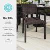 imageMartha Stewart Bedford IndoorOutdoor Stackable Patio Armchairs with Rattan Wicker Finish in Gray Set of 2Brown