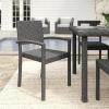 imageMartha Stewart Bedford IndoorOutdoor Stackable Patio Armchairs with Rattan Wicker Finish in Gray Set of 2Grey