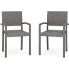 imageMartha Stewart Bedford IndoorOutdoor Stackable Patio Armchairs with Rattan Wicker Finish in Gray Set of 2Grey