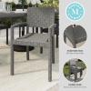 imageMartha Stewart Bedford IndoorOutdoor Stackable Patio Armchairs with Rattan Wicker Finish in Gray Set of 2Grey