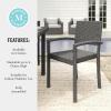 imageMartha Stewart Bedford IndoorOutdoor Stackable Patio Armchairs with Rattan Wicker Finish in Gray Set of 2Grey
