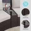 imageMartha Stewart Bedford IndoorOutdoor Tapered Patio Side Table with Inset Tempered Glass Top and Rattan Wicker Finish in GrayBrown