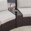 imageMartha Stewart Bedford IndoorOutdoor Tapered Patio Side Table with Inset Tempered Glass Top and Rattan Wicker Finish in GrayBrown