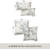 imageMartha Stewart Charming Foliage Indoor Outdoor Decorative Lumbar Pillow 2Pack Set UV Fade Resistant Water Repellent Printed Floral Design Aqua Blue 11quotx18quotWarm Grey
