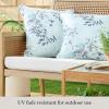 imageMartha Stewart Charming Foliage Indoor Outdoor Decorative Lumbar Pillow 2Pack Set UV Fade Resistant Water Repellent Printed Floral Design Aqua Blue 11quotx18quotAqua Blue