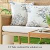 imageMartha Stewart Charming Foliage Indoor Outdoor Decorative Lumbar Pillow 2Pack Set UV Fade Resistant Water Repellent Printed Floral Design Aqua Blue 11quotx18quotWarm Grey