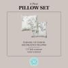 imageMartha Stewart Charming Foliage Indoor Outdoor Decorative Lumbar Pillow 2Pack Set UV Fade Resistant Water Repellent Printed Floral Design Aqua Blue 11quotx18quotWarm Grey