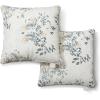 imageMartha Stewart Charming Foliage Indoor Outdoor Decorative Lumbar Pillow 2Pack Set UV Fade Resistant Water Repellent Printed Floral Design Aqua Blue 11quotx18quotWarm Grey