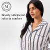 imageMartha Stewart Classic Long Sleeve Nightshirt for Women  Cotton Notch Collar Sleepwear  Timeless and ElegantEgret