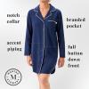 imageMartha Stewart Classic Long Sleeve Nightshirt for Women  Cotton Notch Collar Sleepwear  Timeless and ElegantMedieval Blue