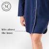 imageMartha Stewart Classic Long Sleeve Nightshirt for Women  Cotton Notch Collar Sleepwear  Timeless and ElegantMedieval Blue