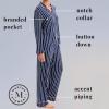 imageMartha Stewart Cooling Rayon Pajama Set for Women  Long Sleeve ButtonDown Style for Cool Comfortable CoverageMedieval Blue