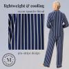 imageMartha Stewart Cooling Rayon Pajama Set for Women  Long Sleeve ButtonDown Style for Cool Comfortable CoverageMedieval Blue
