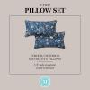 imageMartha Stewart Distressed Jacobean Indoor Outdoor Decorative Lumbar Pillow 2Pack Set UV Fade Resistant Water Repellent Printed Floral Design Grey 11quotx18quotNavy Blue