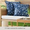 imageMartha Stewart Distressed Jacobean Indoor Outdoor Decorative Lumbar Pillow 2Pack Set UV Fade Resistant Water Repellent Printed Floral Design Grey 11quotx18quotNavy Blue