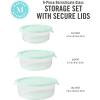 imageMartha Stewart Hadsell 6 Piece 321 oz 22 oz 135 oz Round Borosilicate Glass Storage Container Set wPP Pop Martha Blue LidsMartha Blue
