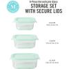 imageMartha Stewart Hadsell 6 Piece 321 oz 22 oz 135 oz Round Borosilicate Glass Storage Container Set wPP Pop Martha Blue LidsSquare 27oz  176oz  108oz