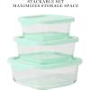 imageMartha Stewart Hadsell 6 Piece 321 oz 22 oz 135 oz Round Borosilicate Glass Storage Container Set wPP Pop Martha Blue LidsSquare 27oz  176oz  108oz