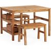 imageMartha Stewart Kids Outdoor Craft Table Benches ampamp Umbrella Set Acacia Wood Activity Desk wCrate Caddy Storage Shelves  Kids Play ampamp Picnic Table wBenches ampamp Umbrella for Backyard Patio Garden