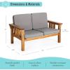 imageMartha Stewart Kids Outdoor Sofa Chair Natural Acacia Wood Outdoor Couch for Kids wGray Polyester Cushions 10quot Seat Height  Montessori Furniture for Backyard Patio Garden Porch