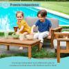imageMartha Stewart Kids Outdoor Sofa Chair Natural Acacia Wood Outdoor Couch for Kids wGray Polyester Cushions 10quot Seat Height  Montessori Furniture for Backyard Patio Garden Porch
