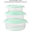 imageMartha Stewart Langstaff 6 Piece 60 oz 37 oz 17 oz Square Stackable Container Set wMartha Blue LidMartha Blue
