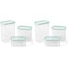 imageMartha Stewart Langstaff 6 Piece 60 oz 37 oz 17 oz Square Stackable Container Set wMartha Blue LidRectangular 92oz  60oz  26oz
