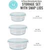imageMartha Stewart Langstaff 6 Piece 60 oz 37 oz 17 oz Square Stackable Container Set wMartha Blue LidRound 44oz  32oz  22oz