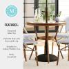 imageMartha Stewart Lily Pond 31 Round IndoorOutdoor Bistro Dining Table with Aluminum Frame in Natural Woodgrain and Rattan Top in BlackWhite with Tempered Glass TopNavy  WhiteNatural Frame