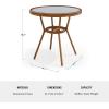 imageMartha Stewart Lily Pond 31 Round IndoorOutdoor Bistro Dining Table with Aluminum Frame in Natural Woodgrain and Rattan Top in BlackWhite with Tempered Glass TopNavy  WhiteNatural Frame