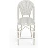 imageMartha Stewart Lily Pond IndoorOutdoor Stackable Counter Stool with Natural Woodgrain Aluminum Frame Finish and WhiteNavy Woven Rattan Backrest and SeatGray  WhiteGray Frame