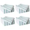 imageMartha Stewart Microfiber Cleaning Cloths UltraAbsorbent LintFree Cleaning Towels for Home ampamp Kitchen Faux Bois Design 11 Inches 24 CountTeal Stripes