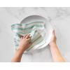 imageMartha Stewart Microfiber Cleaning Cloths UltraAbsorbent LintFree Cleaning Towels for Home ampamp Kitchen Faux Bois Design 11 Inches 24 CountTeal Stripes