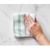 imageMartha Stewart Microfiber Cleaning Cloths UltraAbsorbent LintFree Cleaning Towels for Home ampamp Kitchen Faux Bois Design 11 Inches 24 CountTeal Stripes