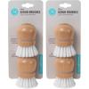 imageMartha Stewart Mini Palm Dish Brushes 4 Count  Ergonomic Beechwood Handle for Comfortable Cleaning