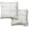 imageMartha Stewart Modern Banana Leaves Indoor Outdoor Decorative Lumbar Pillow 2Pack Set UV Fade Resistant Water Repellent Printed Tropical Design Warm Grey 11quotx18quotWarm Grey