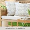 imageMartha Stewart Modern Banana Leaves Indoor Outdoor Decorative Lumbar Pillow 2Pack Set UV Fade Resistant Water Repellent Printed Tropical Design Warm Grey 11quotx18quotWarm Grey