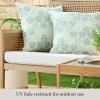 imageMartha Stewart Modern Banana Leaves Indoor Outdoor Decorative Lumbar Pillow 2Pack Set UV Fade Resistant Water Repellent Printed Tropical Design Warm Grey 11quotx18quotGreen