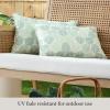 imageMartha Stewart Modern Banana Leaves Indoor Outdoor Decorative Lumbar Pillow 2Pack Set UV Fade Resistant Water Repellent Printed Tropical Design Warm Grey 11quotx18quotGreen