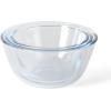 imageMartha Stewart Summersol 6 Piece 676 oz 507 oz 338 oz Borosilicate Glass Mixing Bowl wPP Martha Blue Lids