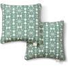 imageMartha Stewart Tulum Indoor Outdoor Decorative Lumbar Pillow 2Pack Set UV Fade Resistant Water Repellent Printed Modern Design Taupe 11quotx18quotGreen
