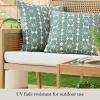 imageMartha Stewart Tulum Indoor Outdoor Decorative Lumbar Pillow 2Pack Set UV Fade Resistant Water Repellent Printed Modern Design Taupe 11quotx18quotGreen
