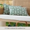 imageMartha Stewart Tulum Indoor Outdoor Decorative Lumbar Pillow 2Pack Set UV Fade Resistant Water Repellent Printed Modern Design Taupe 11quotx18quotGreen