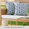 imageMartha Stewart Tulum Indoor Outdoor Decorative Lumbar Pillow 2Pack Set UV Fade Resistant Water Repellent Printed Modern Design Taupe 11quotx18quotNavy Blue