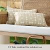 imageMartha Stewart Tulum Indoor Outdoor Decorative Lumbar Pillow 2Pack Set UV Fade Resistant Water Repellent Printed Modern Design Taupe 11quotx18quotTaupe