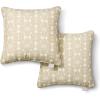 imageMartha Stewart Tulum Indoor Outdoor Decorative Lumbar Pillow 2Pack Set UV Fade Resistant Water Repellent Printed Modern Design Taupe 11quotx18quotTaupe