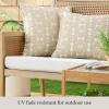 imageMartha Stewart Tulum Indoor Outdoor Decorative Lumbar Pillow 2Pack Set UV Fade Resistant Water Repellent Printed Modern Design Taupe 11quotx18quotTaupe